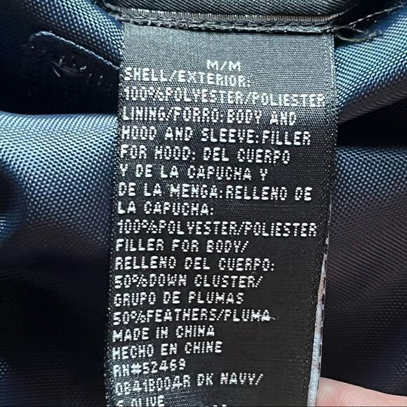 Outbrook puffer coat reversible Medium Navy and olive green zipper and velcro - Picture 10 of 10